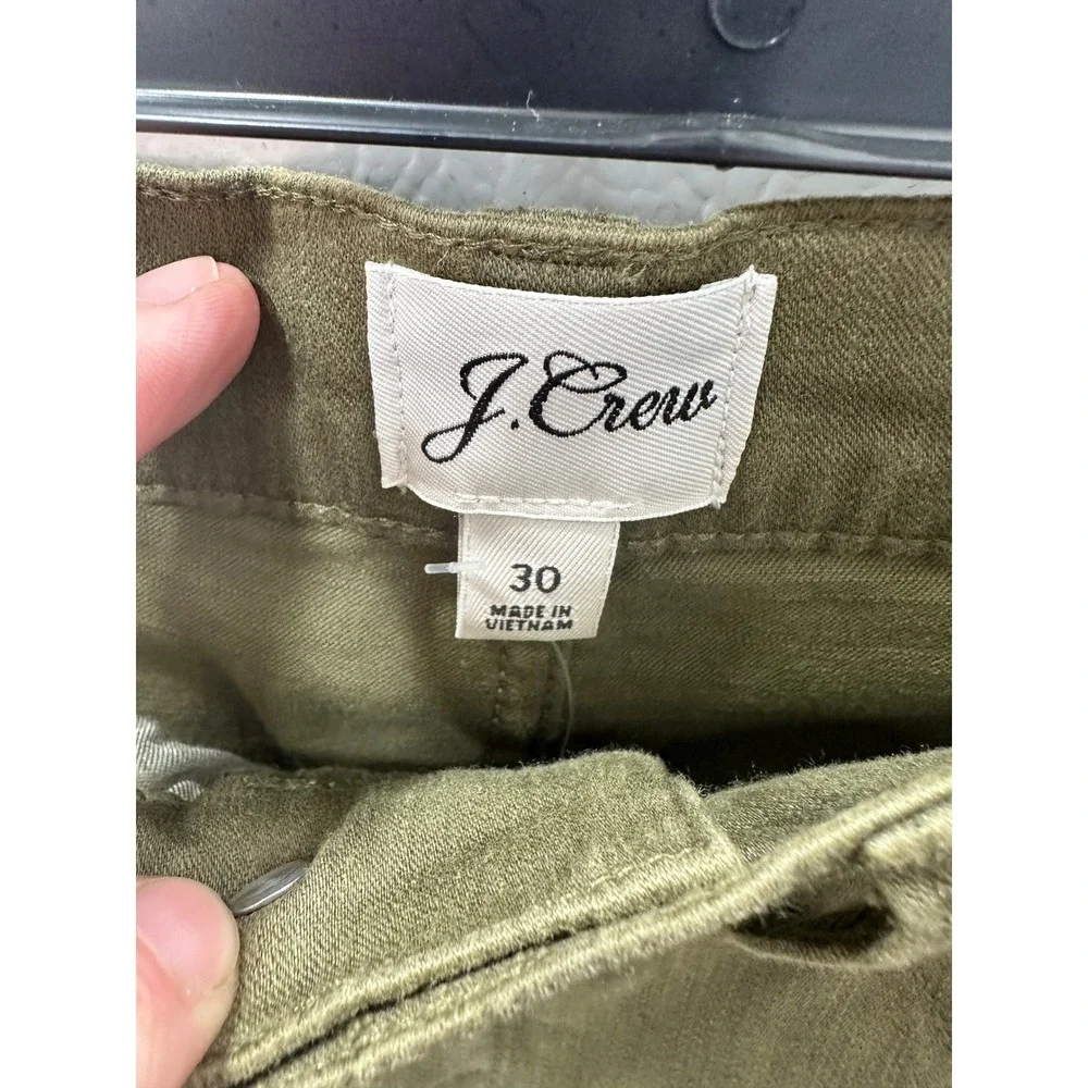 J.Crew Men's Sz 30 Billie Demi-Boot Crop Olive Green Earthy Utility Workwear